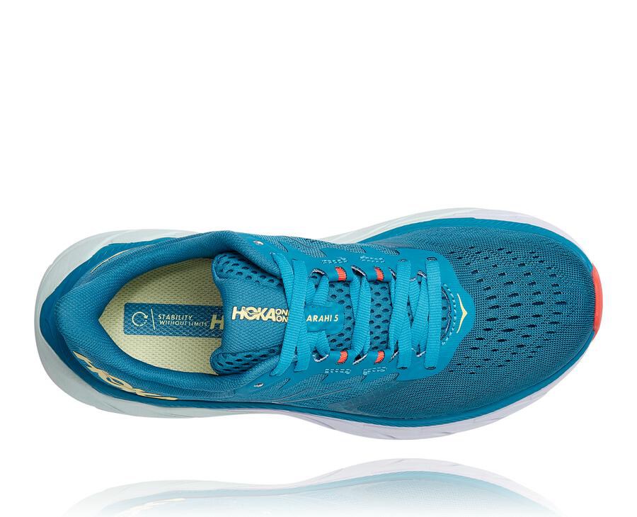 Tenis Hoka One One Mujer Azules/Blancos - Arahi 5 - FJUK56341